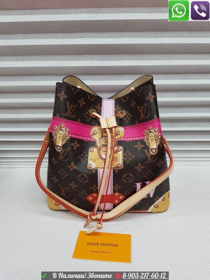 Сумка Louis Vuitton Neonoe на затяжках мешок hobo с принтом azur monogram Луи Витон на кулисках от компании Интернет Магазин брендовых сумок и обуви - фото 1