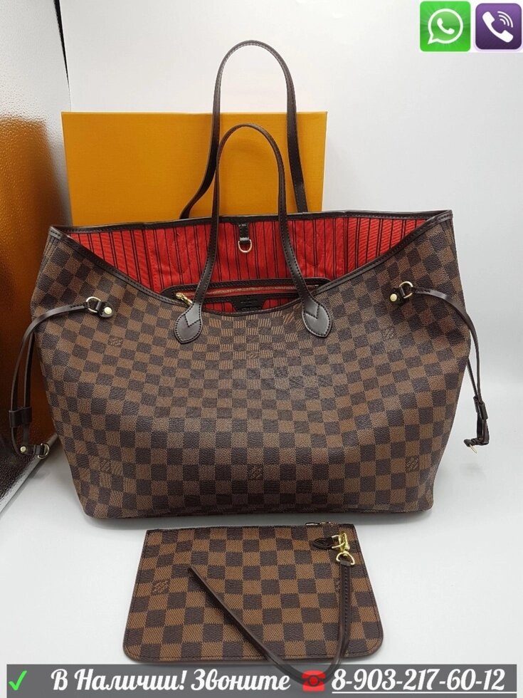 Сумка Louis Vuitton Neverfull Azur GM Белая Луи Витон Шопер от компании Интернет Магазин брендовых сумок и обуви - фото 1