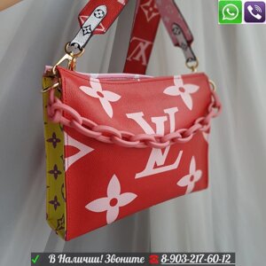 Сумка Louis Vuitton Pouch c широким ремнем Луи Виттон Розовый