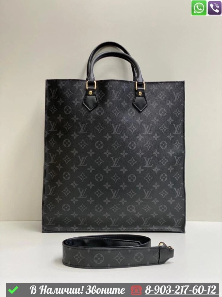 Сумка Louis Vuitton Sac Plat черная от компании Интернет Магазин брендовых сумок и обуви - фото 1