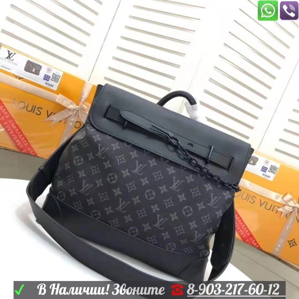 Сумка Louis Vuitton Steamer PM Eclipse черная от компании Интернет Магазин брендовых сумок и обуви - фото 1