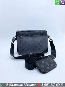 Сумка Louis Vuitton Trio Messenger Белая с черным