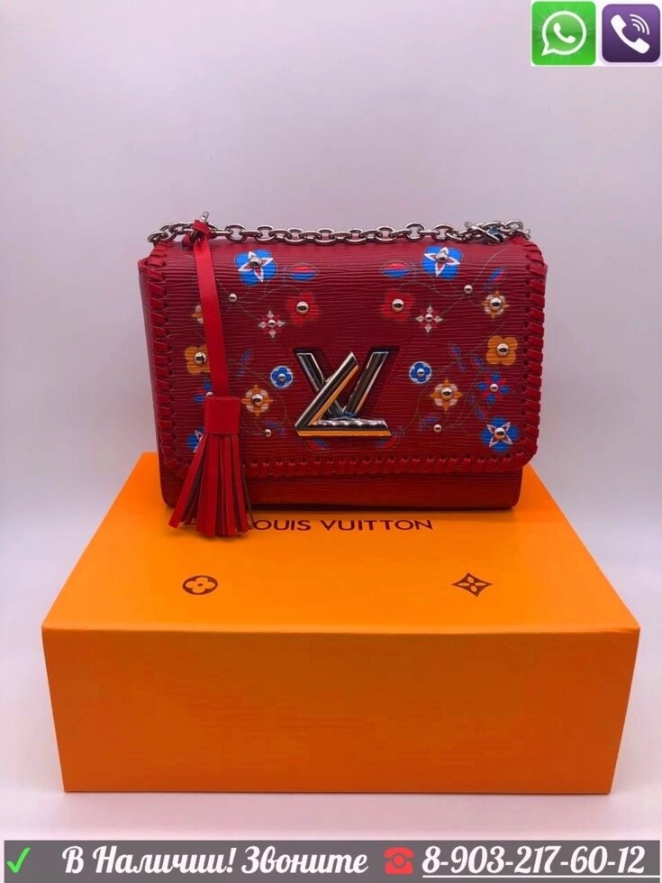 Сумка Louis Vuitton Twist MM Epi Клатч Луи Витон c принтом Красный от компании Интернет Магазин брендовых сумок и обуви - фото 1