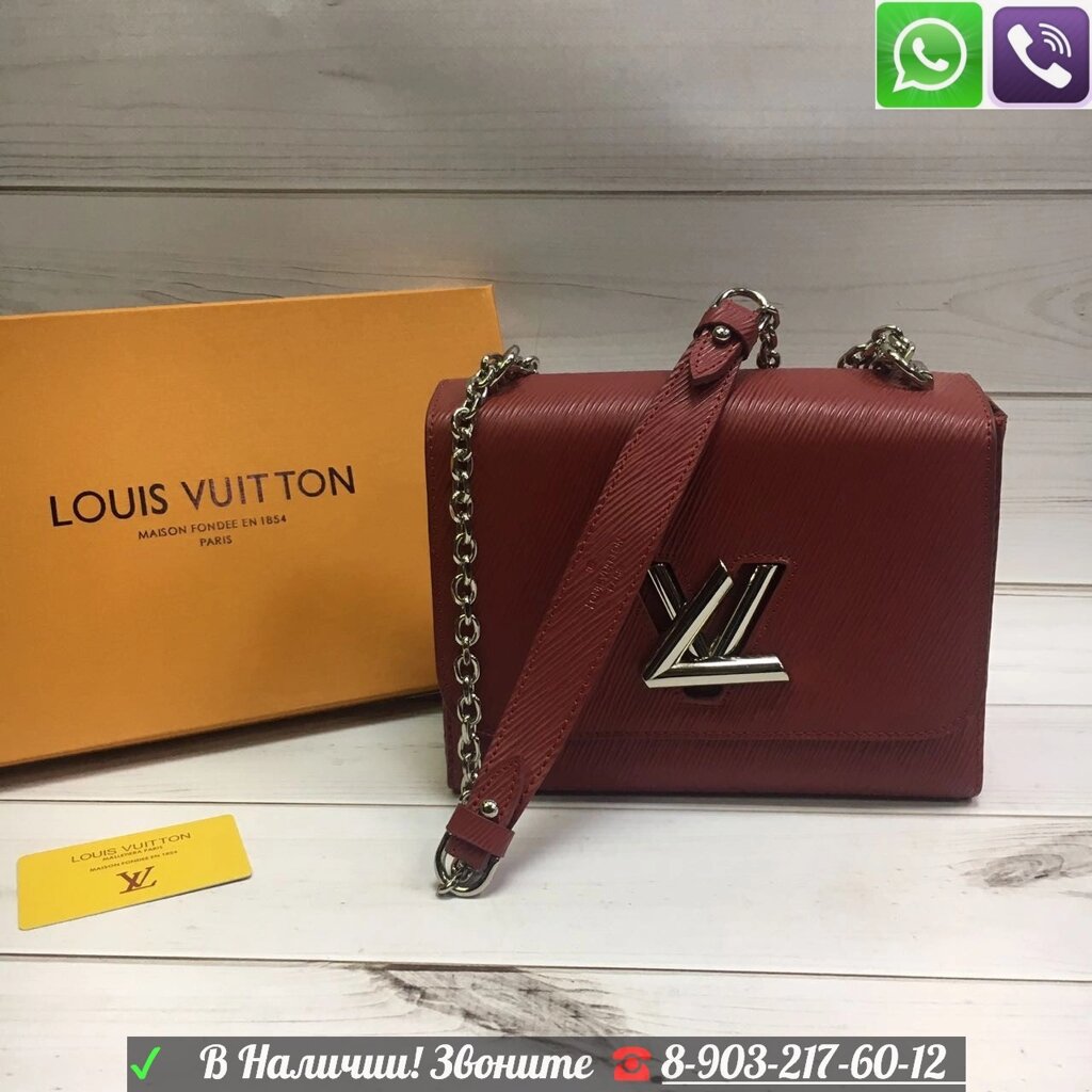 Сумка Louis Vuitton Twist MM LV Клатч Луи Виттон Бордовый от компании Интернет Магазин брендовых сумок и обуви - фото 1
