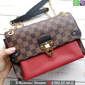 Сумка Louis vuitton Vavin PM коричневая шашка ЛВ Черный