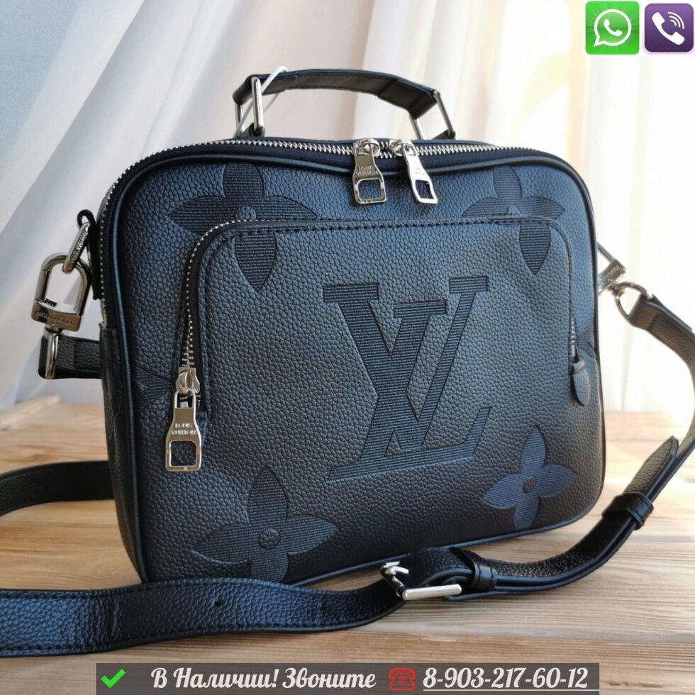 Сумка мессенджер Louis Vuitton Flight Case черная от компании Интернет Магазин брендовых сумок и обуви - фото 1