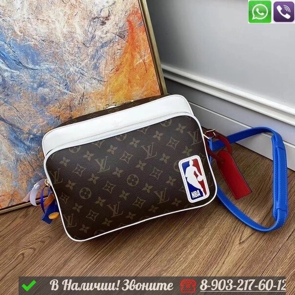 Сумка мессенджер Louis Vuitton LV x NBA коричневая от компании Интернет Магазин брендовых сумок и обуви - фото 1