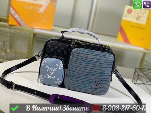Сумка мессенджер Louis Vuitton Multipocket черная от компании Интернет Магазин брендовых сумок и обуви - фото 1