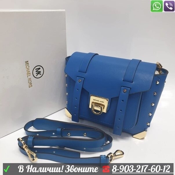 Сумка Michael Kors Manhattan mini Синий от компании Интернет Магазин брендовых сумок и обуви - фото 1
