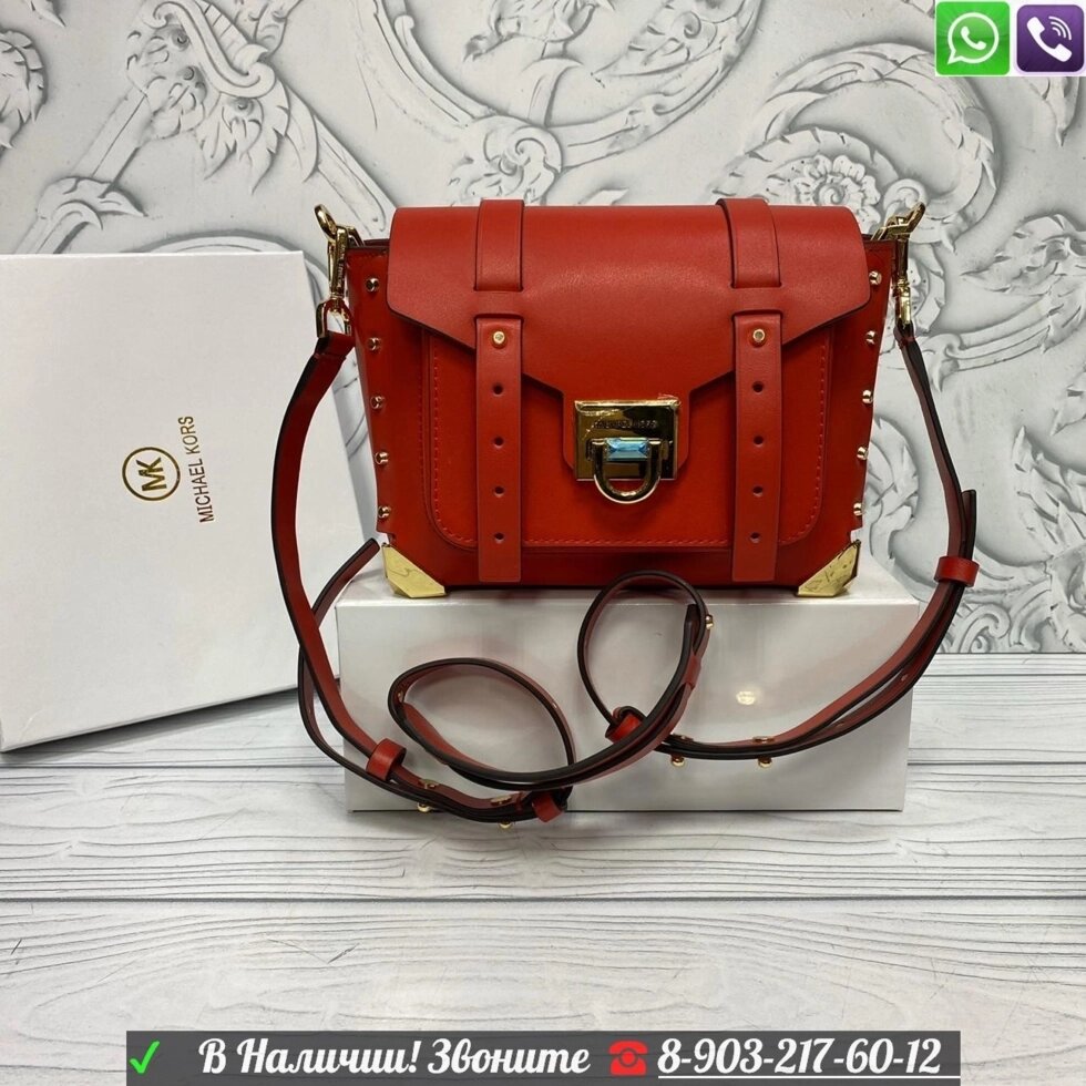 Сумка Michael Kors MK Manhattan mini Красный от компании Интернет Магазин брендовых сумок и обуви - фото 1