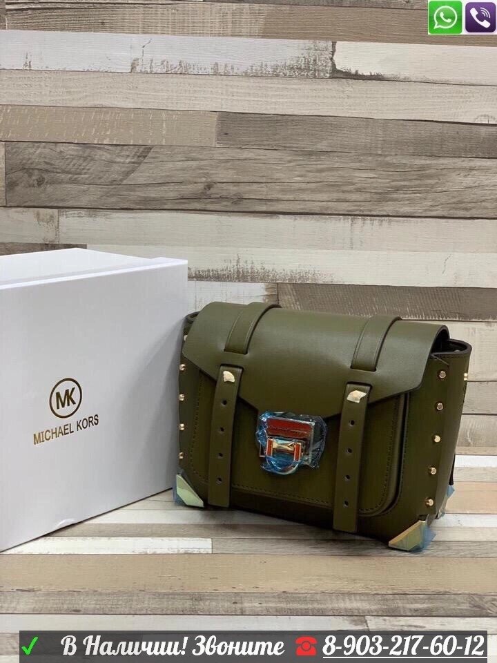 Сумка Michael Kors MK Manhattan mini Зеленый от компании Интернет Магазин брендовых сумок и обуви - фото 1