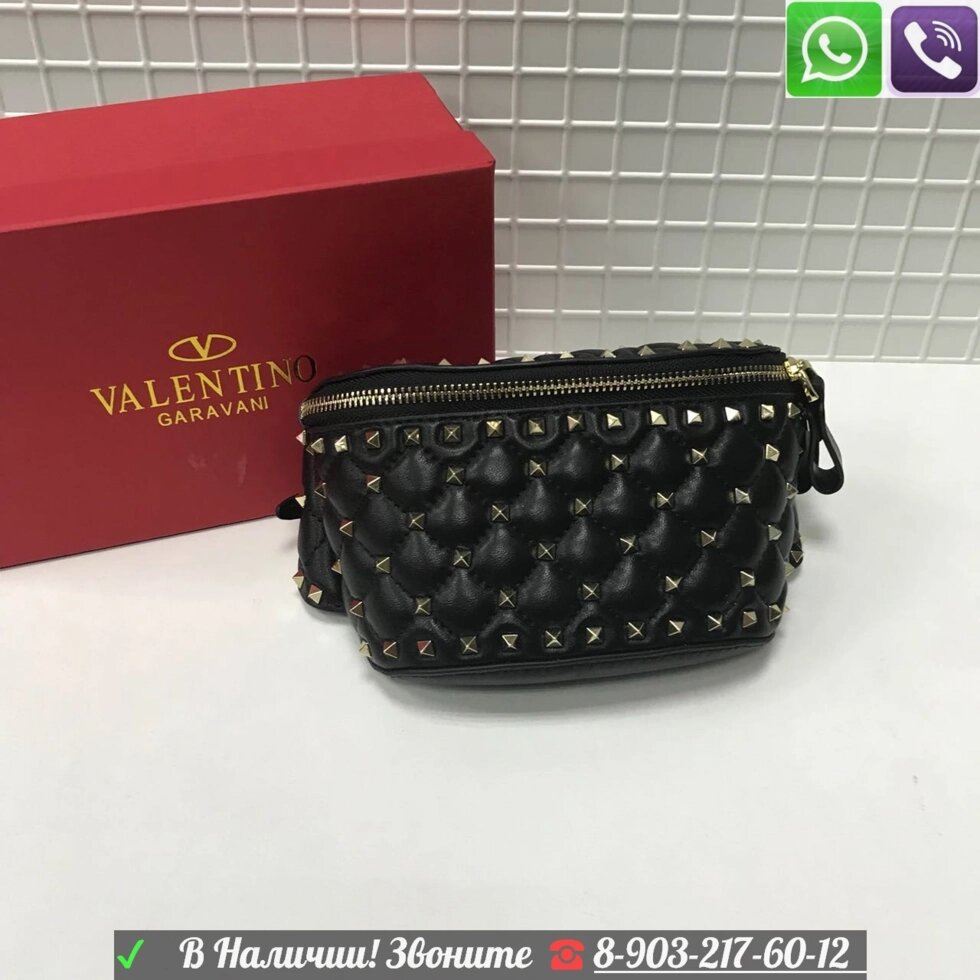 Сумка на пояс Valentino Rockstud от компании Интернет Магазин брендовых сумок и обуви - фото 1
