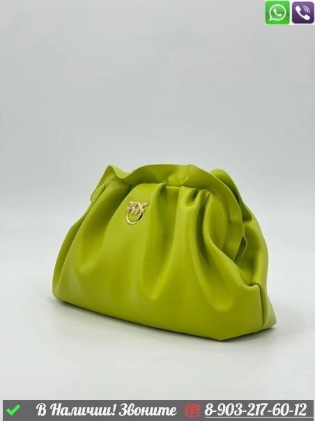 Сумка Pinko Mini Chain Clutch Bag Салатовый от компании Интернет Магазин брендовых сумок и обуви - фото 1