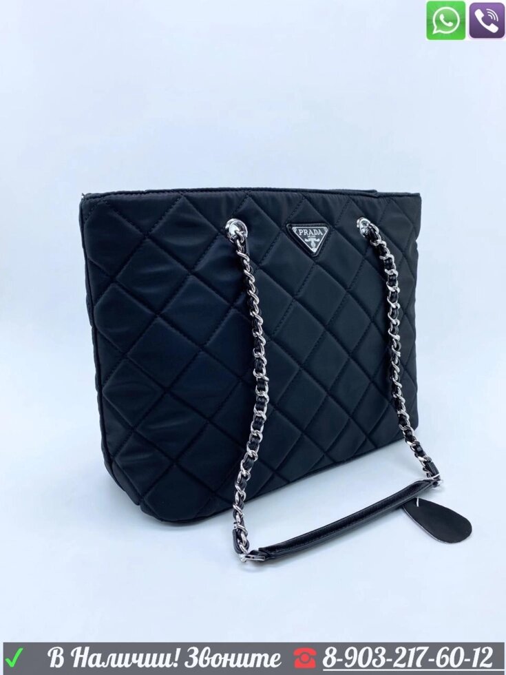 Сумка Prada Spectrum черная Тканевая от компании Интернет Магазин брендовых сумок и обуви - фото 1