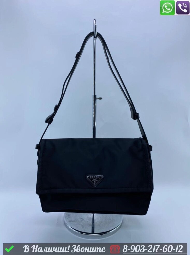 Сумка Prada тканевая черная от компании Интернет Магазин брендовых сумок и обуви - фото 1