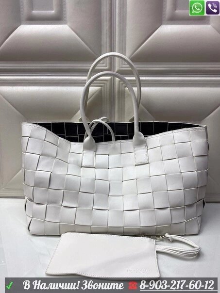 Сумка шопер Bottega Veneta Cabat Белый от компании Интернет Магазин брендовых сумок и обуви - фото 1