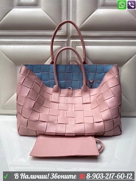 Сумка шопер Bottega Veneta Розовый от компании Интернет Магазин брендовых сумок и обуви - фото 1