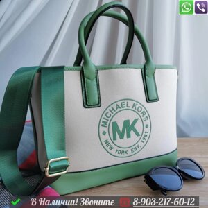 Сумка шоппер Michael Kors тканевая Голубой