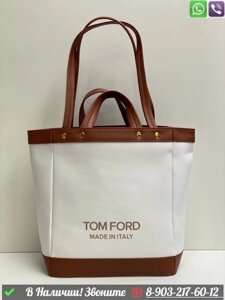 Сумка шоппер Tom Ford тканевая Белый