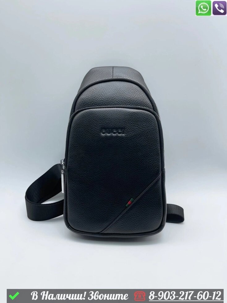 Сумка слинг Gucci черная от компании Интернет Магазин брендовых сумок и обуви - фото 1