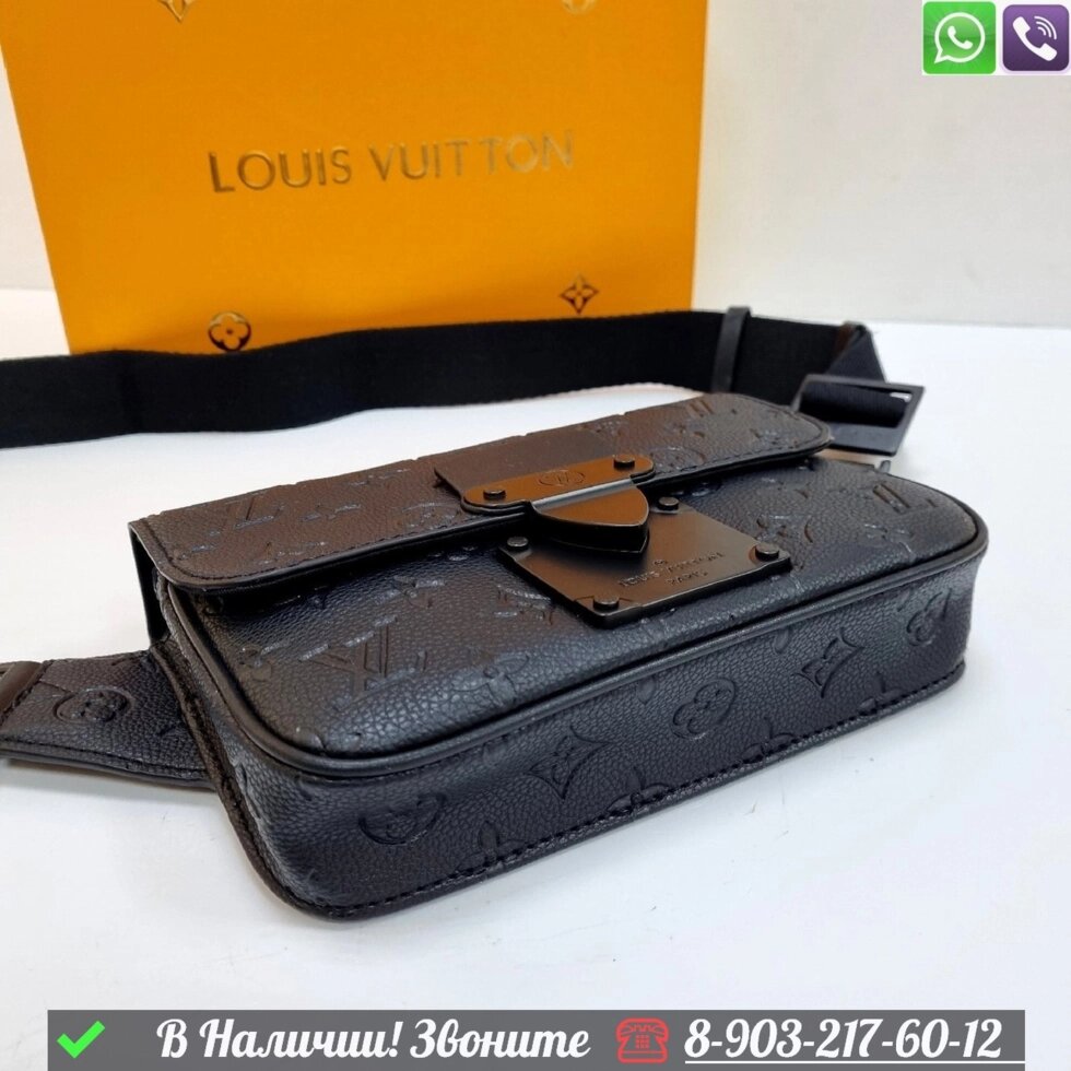 Сумка слинг Louis Vuitton Sling s-lock черная от компании Интернет Магазин брендовых сумок и обуви - фото 1