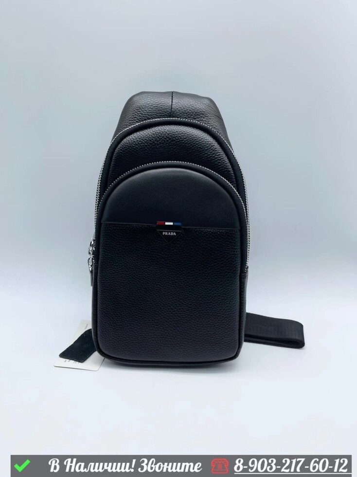 Сумка слинг Prada черная от компании Интернет Магазин брендовых сумок и обуви - фото 1