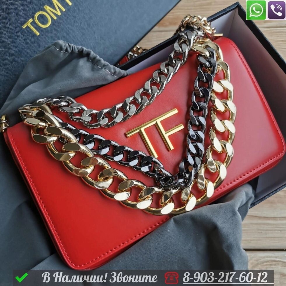 Сумка Tom Ford Chain Красный от компании Интернет Магазин брендовых сумок и обуви - фото 1