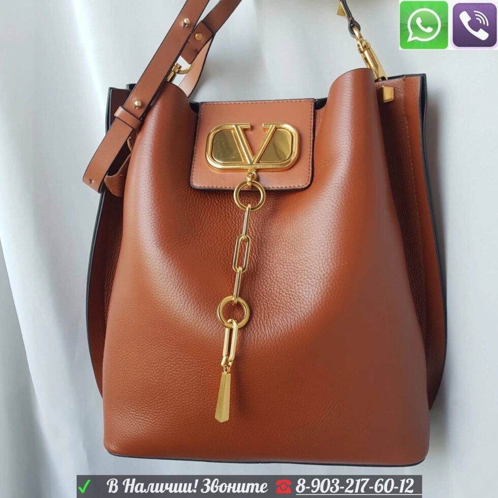 Сумка Valentino Escape Валентино коричневая от компании Интернет Магазин брендовых сумок и обуви - фото 1