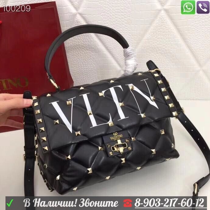 Сумка Valentino Garavani сandystud с буквами VLTN от компании Интернет Магазин брендовых сумок и обуви - фото 1