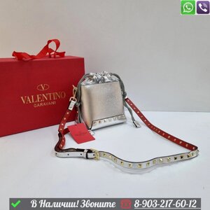 Сумка Valentino Rockstud Spike Mini Серебристый