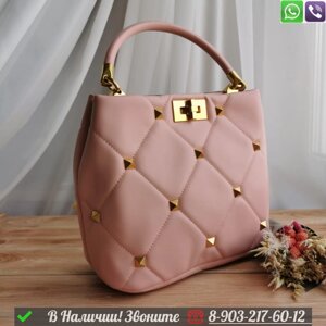 Сумка Valentino Roman Stud розовая