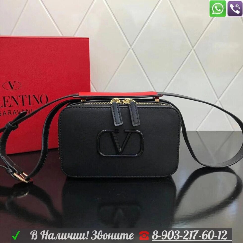 Сумка Valentino vlogo маленький клатч черный от компании Интернет Магазин брендовых сумок и обуви - фото 1