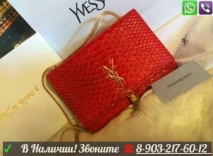 Сумка Ysl Yves Saint Laurent Кроко Кожа Ив Сен Лоран Красный