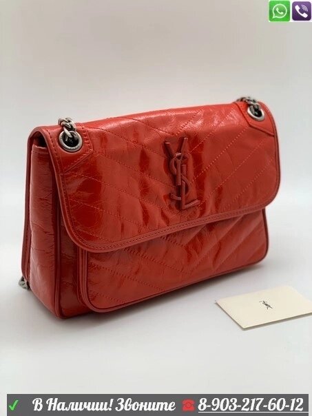 Сумка Yves Saint Laurent Niki Красный от компании Интернет Магазин брендовых сумок и обуви - фото 1
