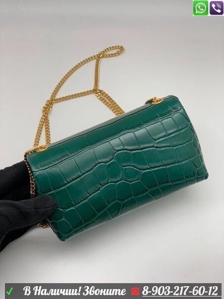 Tory Burch сумка клатч крокодиловая Зеленый от компании Интернет Магазин брендовых сумок и обуви - фото 1