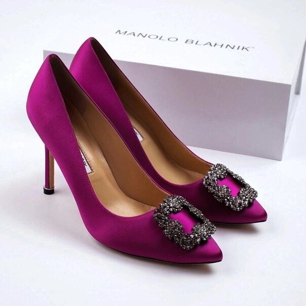 Туфли Manolo Blahnik Hangisi Розовый от компании Интернет Магазин брендовых сумок и обуви - фото 1