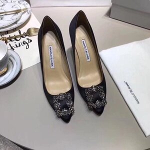 Туфли Manolo Blahnik Hangisi с пряжкой Синий