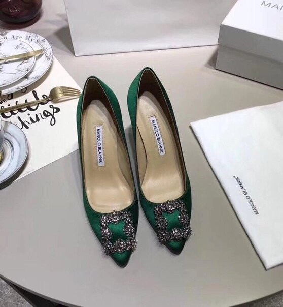 Туфли Manolo Blahnik Hangisi Зеленый от компании Интернет Магазин брендовых сумок и обуви - фото 1