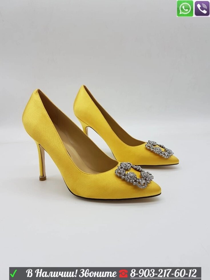 Туфли Manolo Blahnik Маноло Бланик с пряжкой Желтый от компании Интернет Магазин брендовых сумок и обуви - фото 1