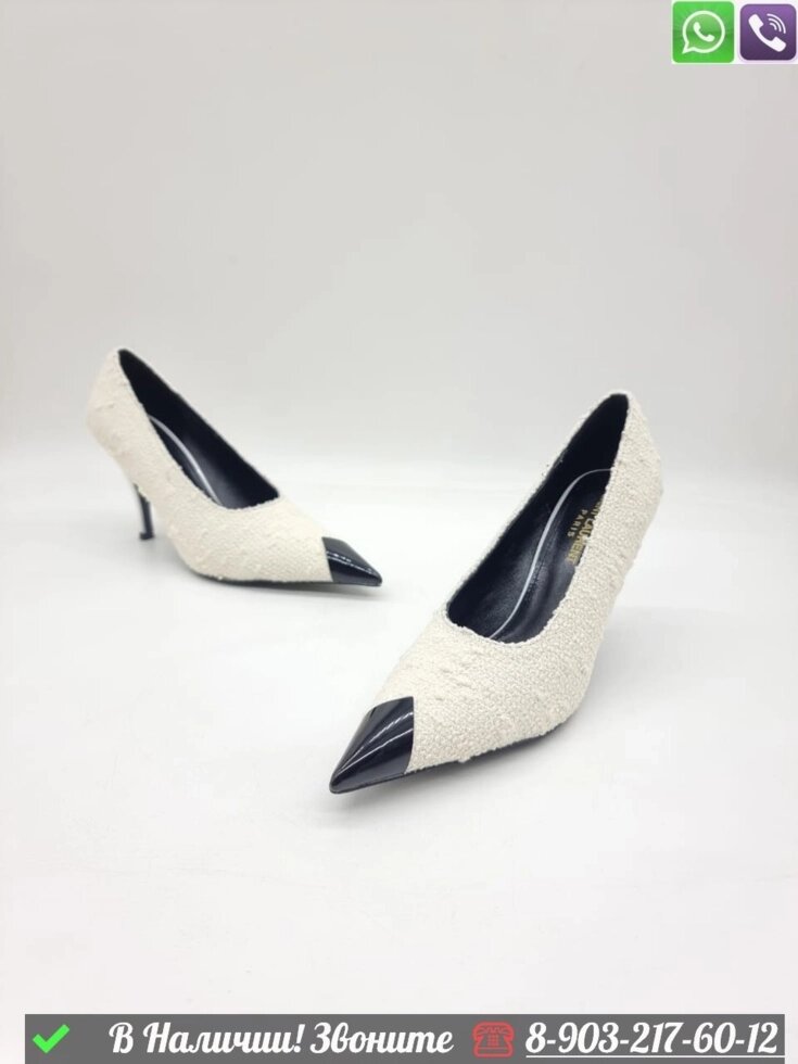 Туфли Saint Laurent Arian Белый от компании Интернет Магазин брендовых сумок и обуви - фото 1