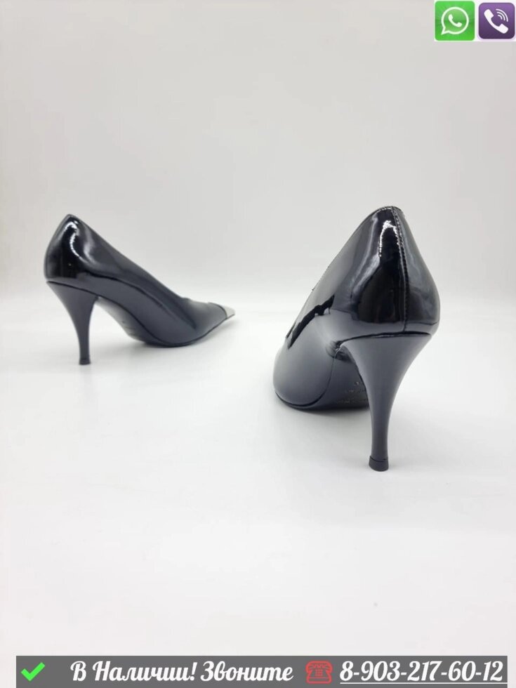 Туфли Saint Laurent Vesper черные от компании Интернет Магазин брендовых сумок и обуви - фото 1