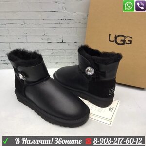 Угги UGG Button Bling Mini черные