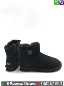 Угги UGG Mini Bailey Button с пуговицей Серый