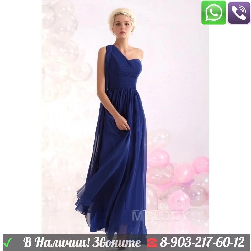 Вечернее платье синее шифоновое Италия от компании Интернет Магазин брендовых сумок и обуви - фото 1