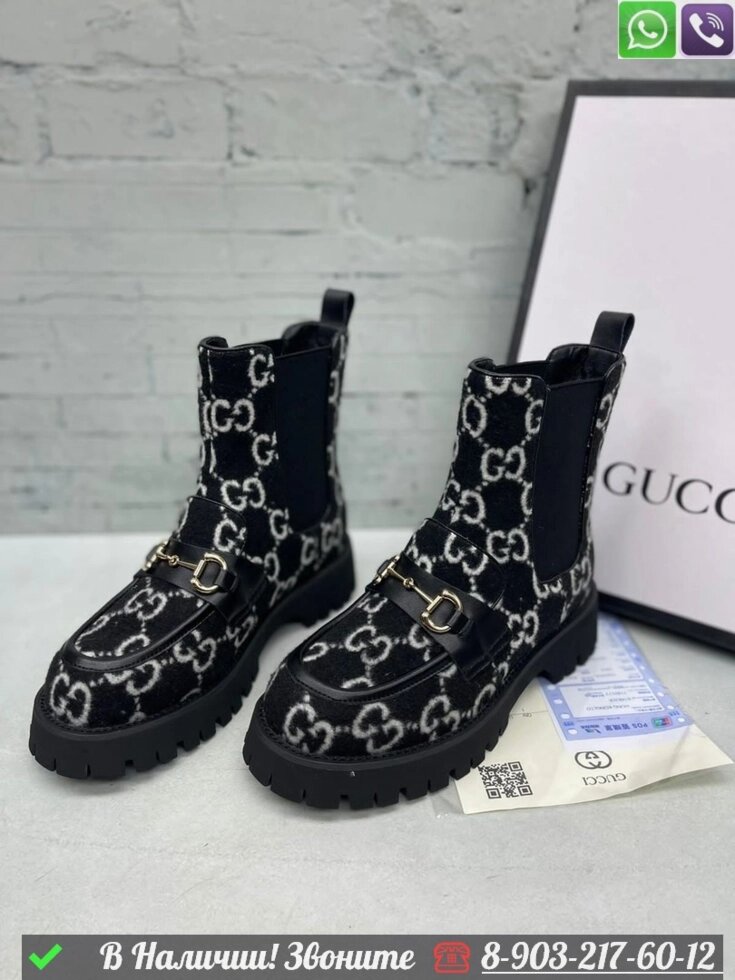 Высокие Ботинки Gucci черные от компании Интернет Магазин брендовых сумок и обуви - фото 1