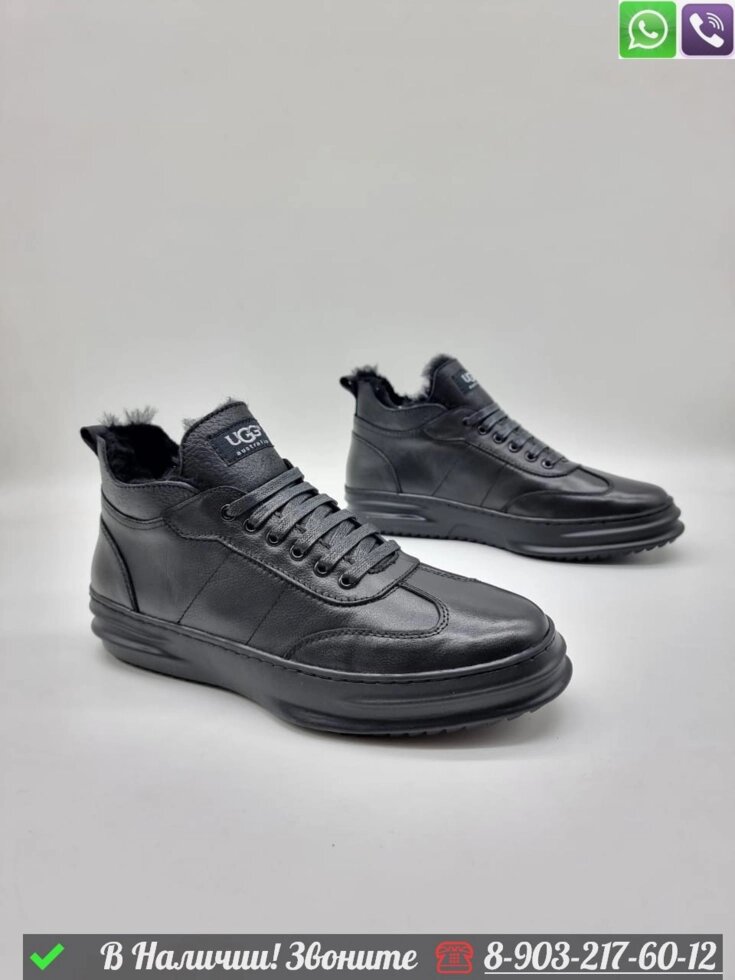 Высокие кроссовки UGG зимние черные от компании Интернет Магазин брендовых сумок и обуви - фото 1