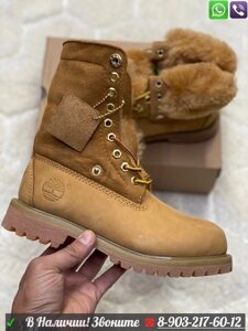 Зимние ботинки Timberland Teddy Fleece Fold-Down бежевые