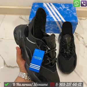 Зимние Кроссовки Adidas Ozweego черные с мехом