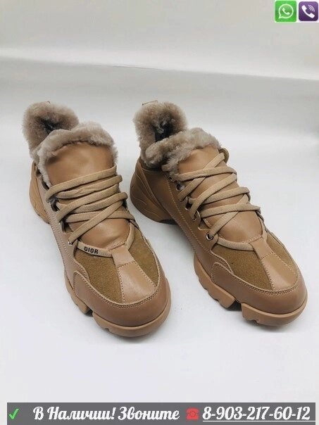 Зимние Кроссовки CHRISTIAN Dior Коричневый от компании Интернет Магазин брендовых сумок и обуви - фото 1