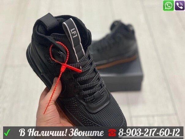 Зимние кроссовки Nike Air Jordan 1 Mid Черный от компании Интернет Магазин брендовых сумок и обуви - фото 1